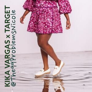 Kika Vargas Pink Floral Mini Skirt